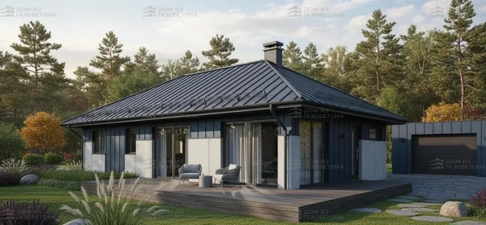 Проект Одноэтажный дом 15 на 14, 144 м2