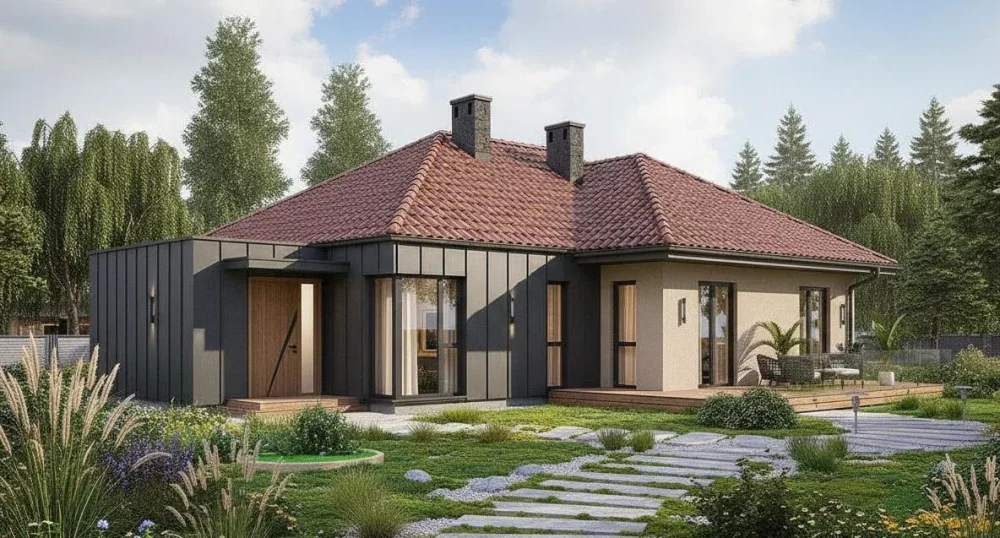 Проект Одноэтажный дом 13 на 13, 122 м2